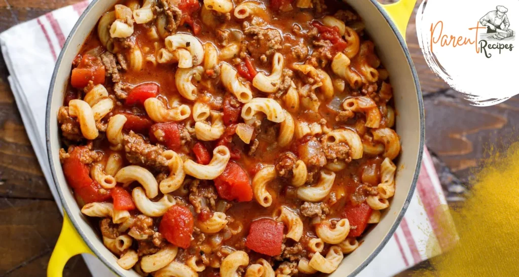 Delicious beef goulash recipe served in a rustic bowl with crusty bread