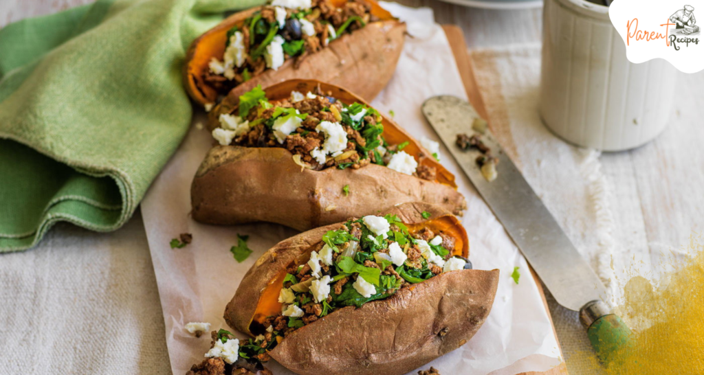 Microwave sweet potato with butter topping